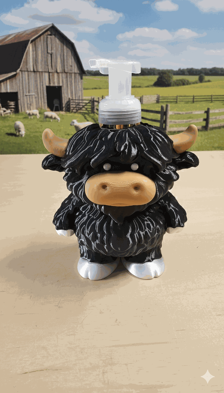 Highland Cow soap holder for Bath and Body Works Soap (Black)