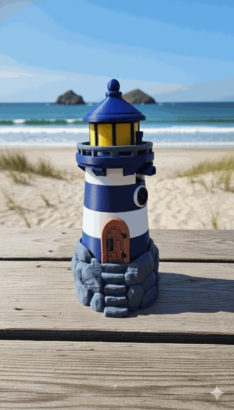 Lighthouse soap holder for Bath and Body Works Soap (Dark Blue/White)