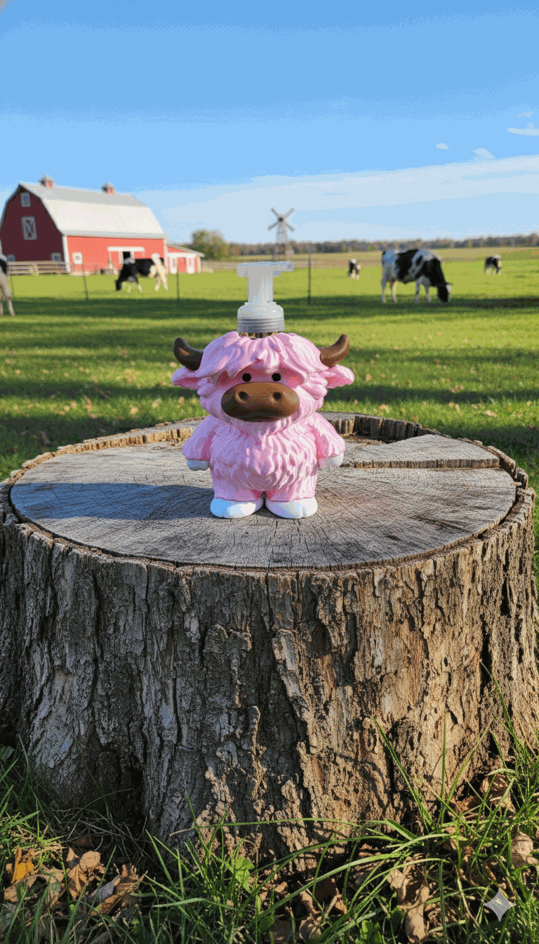 Highland Cow #2 Soap holder for bath and body works soap Pink/white hands