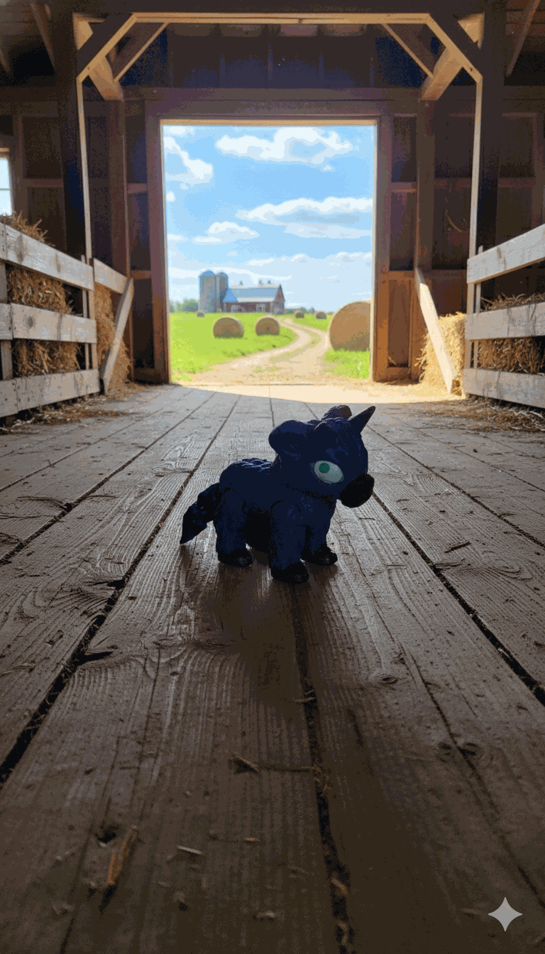 Small Highland Cow with Horns