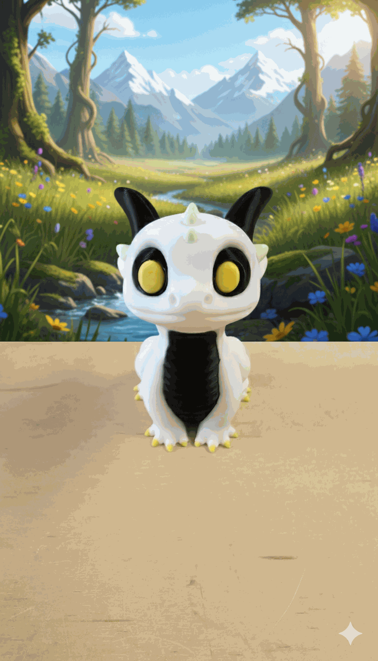 Cute Dragon Black/White