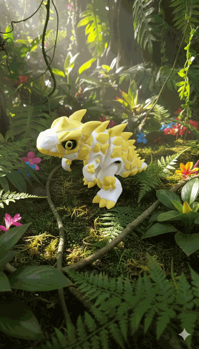 Lava Dinosaur (Yellow/White)