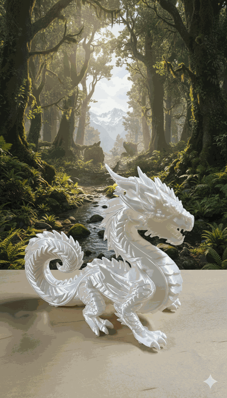White Dragon Sculpture