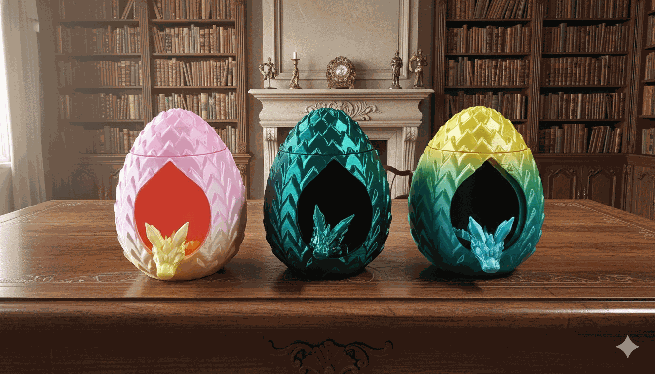 Revolving Egg With Dragon (Various Colors)