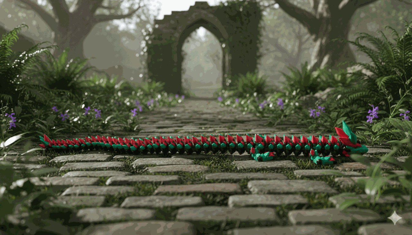 12" Green/Red Crystal Dragon