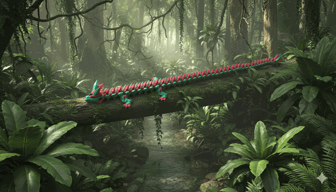 20" Green/Red Crystal Dragon