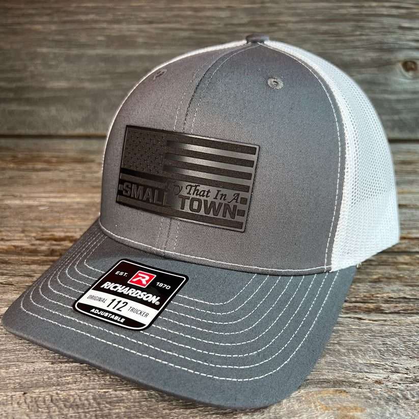 Try that is a small town American Flag (Black Authentic Flag) Various Colors Must message for color choice.