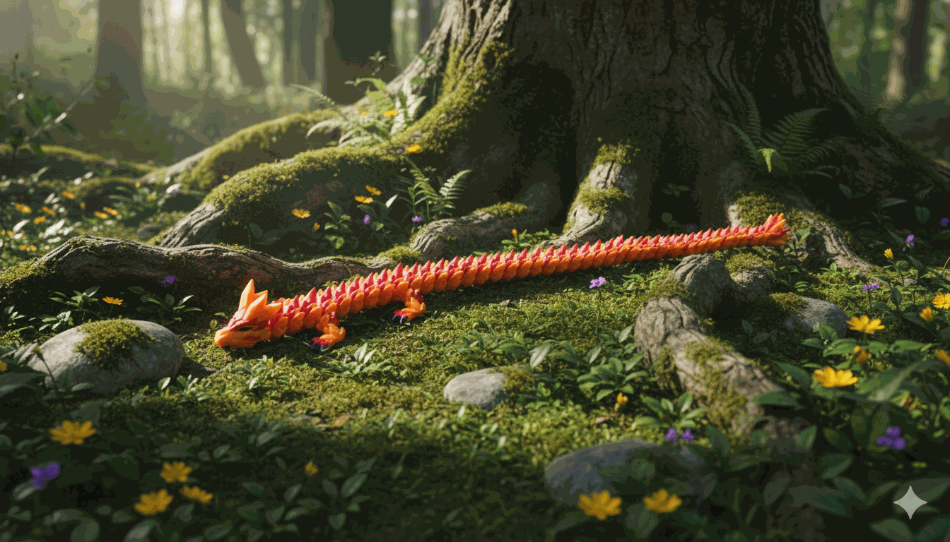 12" Orange/Red Crystal Dragon