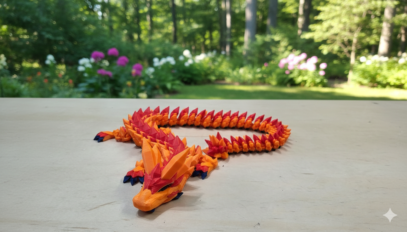 20" Orange/Red Crystal Dragon