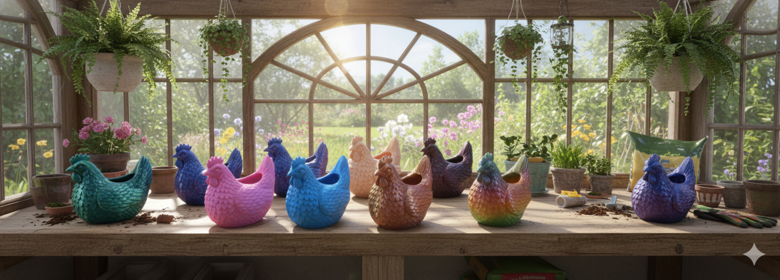 3D printed Small Indoor Chicken Planter (Various Colors)