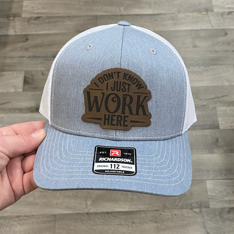 I Don't Know I just Work Here Hat Richardson 112 Heather Gray With White Mesh
