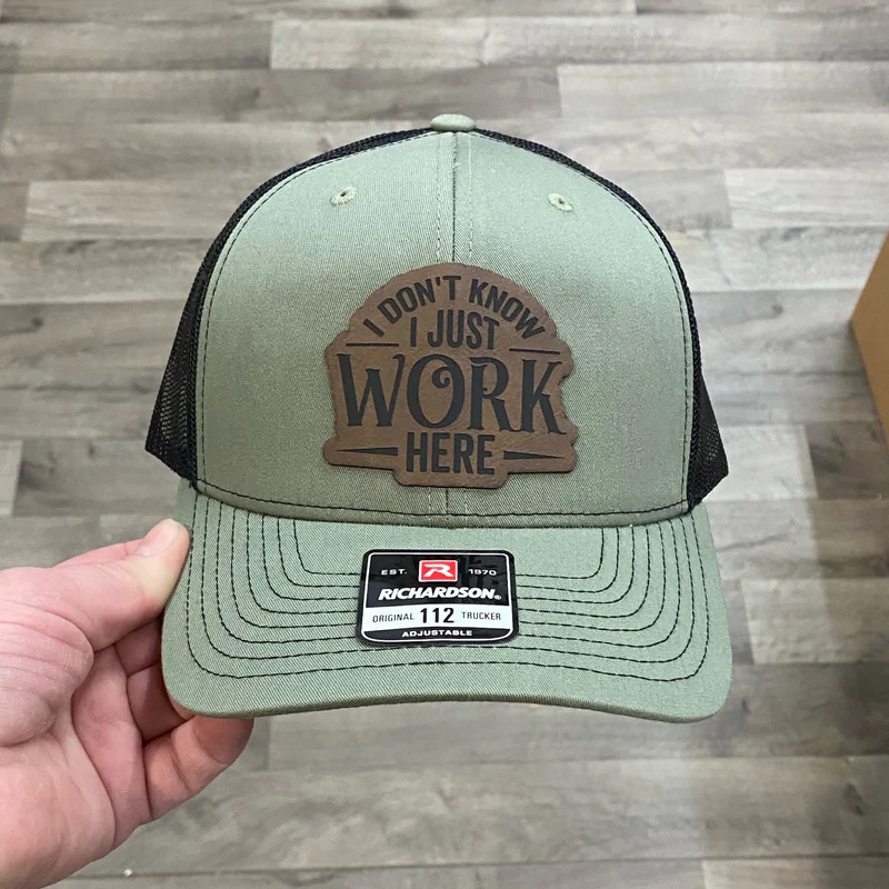 I Don't Know, I Just Work Here Hat 112 Richardson Army Green With Black Backing