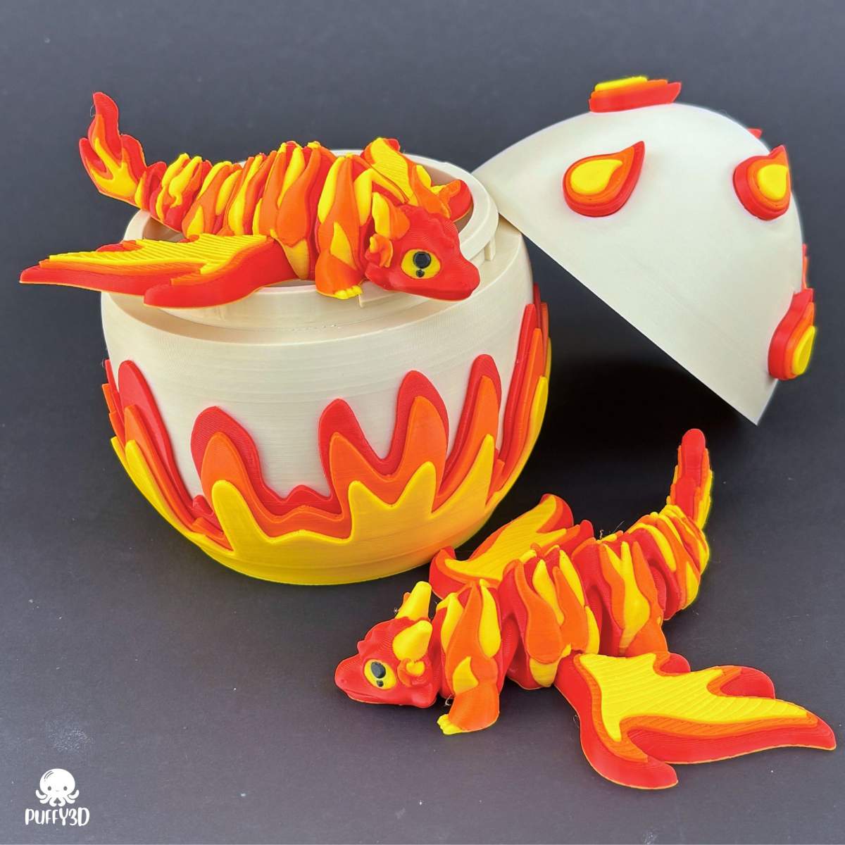 Fire Elemental Dragon & Egg Colors will vary (Designed By Puffy3D)