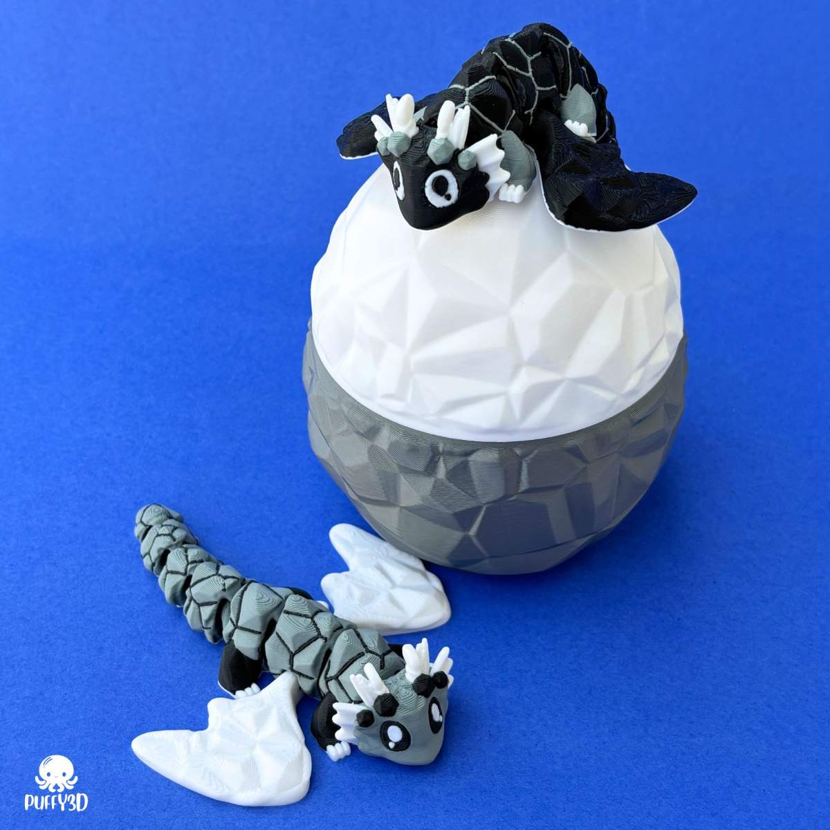 Stone Elemental Dragon & Egg (Colors Will Vary) Designed By Puffy3D