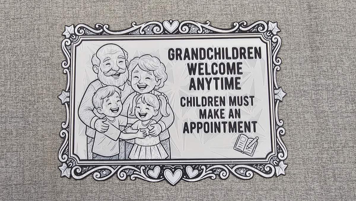 Grandparents Sign (3D Printed) 8" x 6" W/Stand