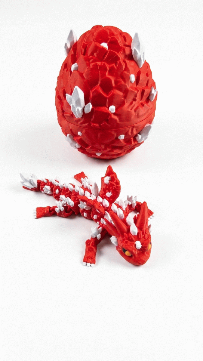 Small Red Crystal Dragon & Egg