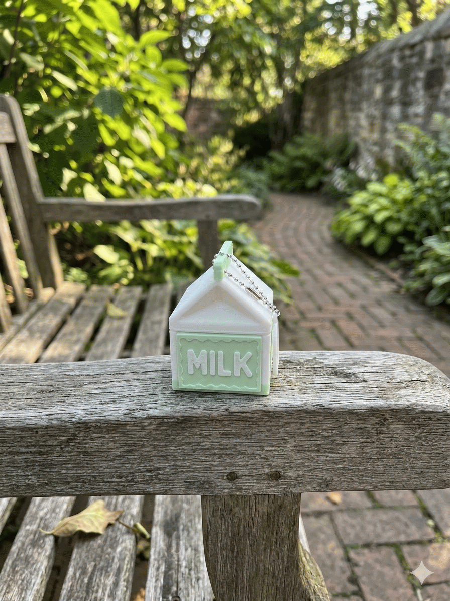 Milk Carton Green with Cow