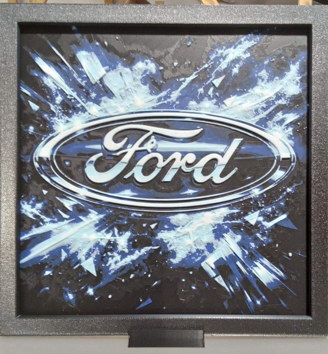 Ford Logo 8x8 w/stand (3D Printed)