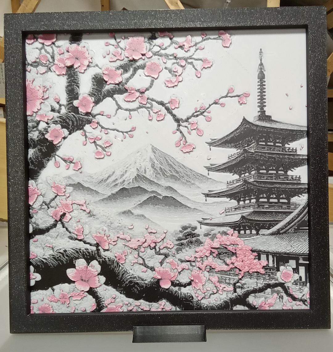 Japanese Landscape 8x8 w/stand (3D printed)