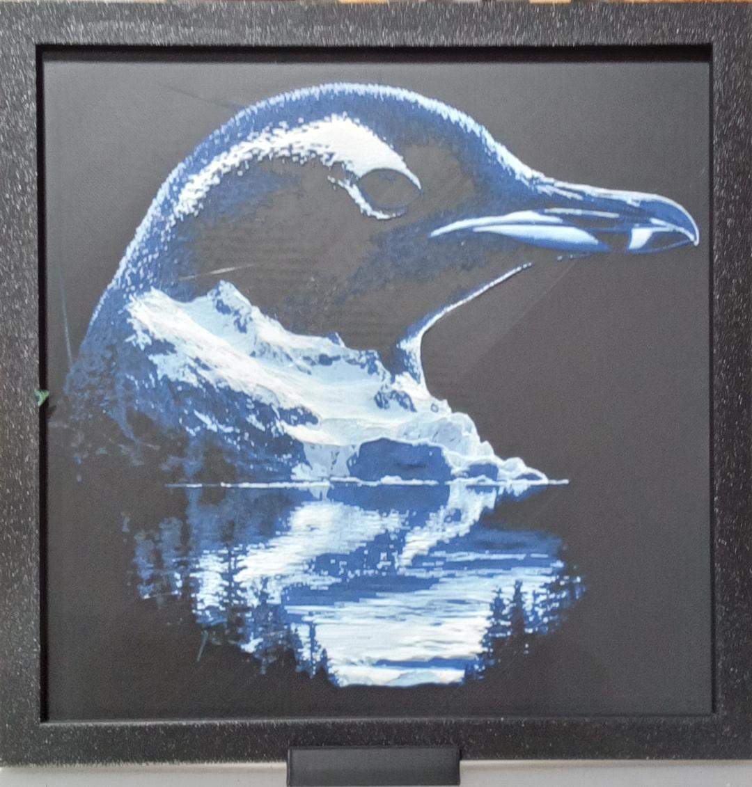 Penguin Landscape 8x8 w/stand (3D printed)