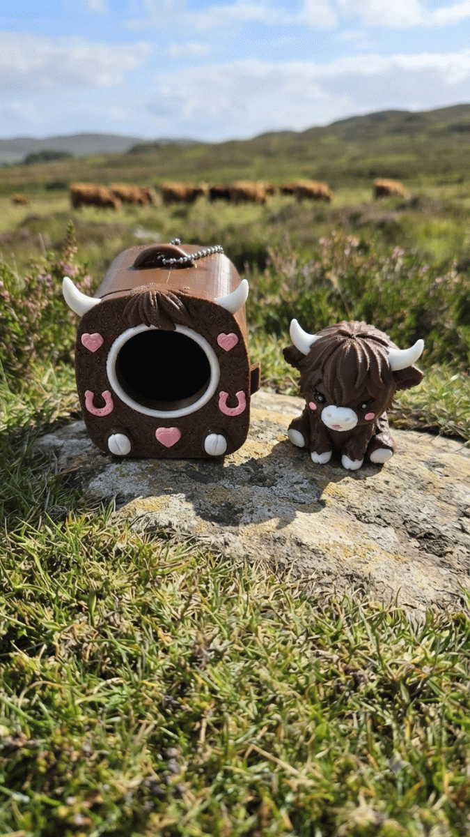 Highland Cow With Case